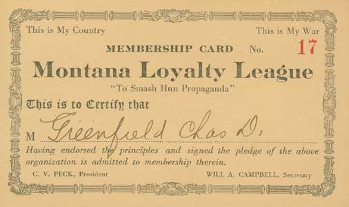 Montana Loyalty League Card