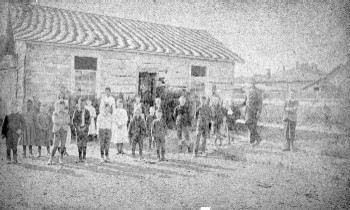 Group photograph of children at post school, Ft. Keogh, 1891, MHS Research Center Photo Archives, #947-276