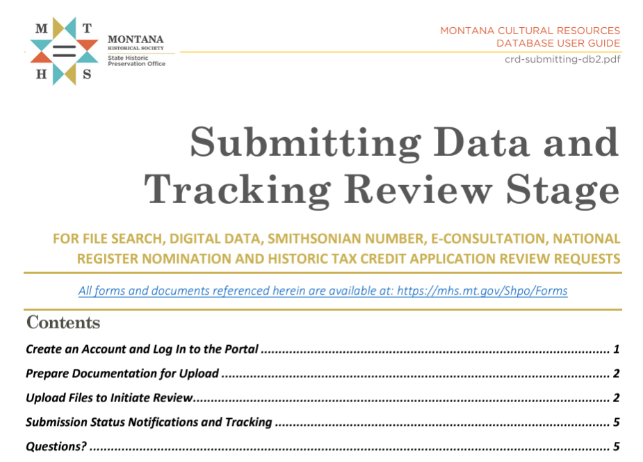 title and table of contents for Submitting Data User Guide