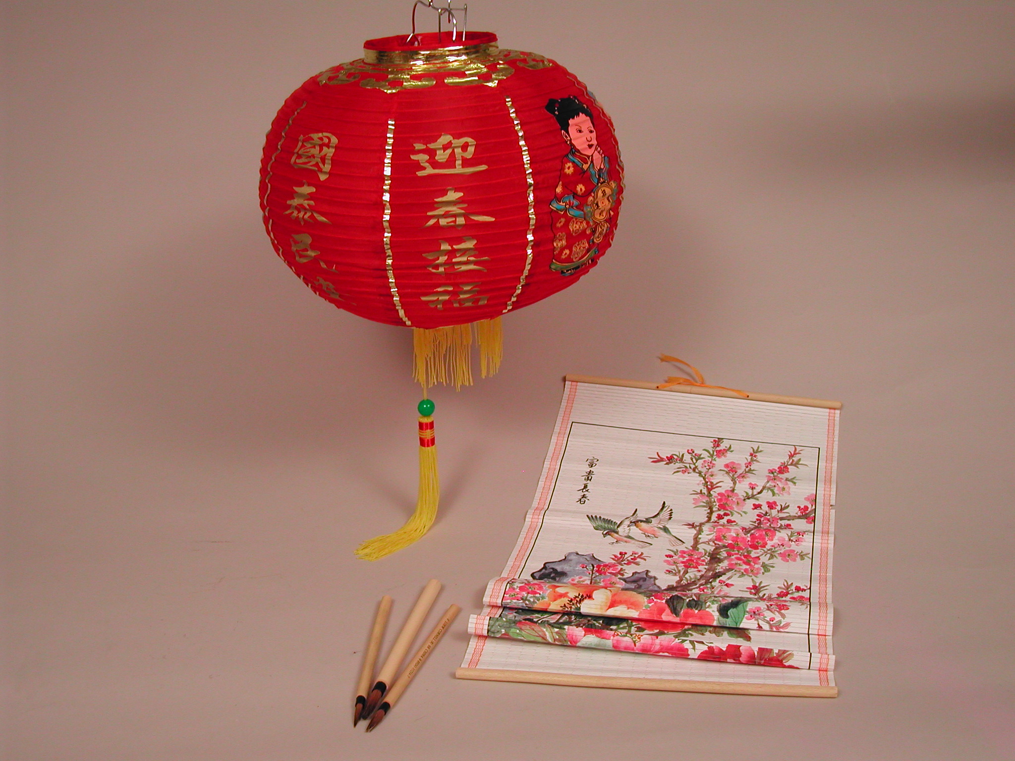 Chinese lantern and wall hanging, from East Meets West