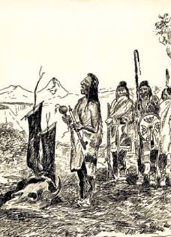 Detail, Ceremony for Successful Buffalo Hunt, William Standing, Montana Historical Society Museum