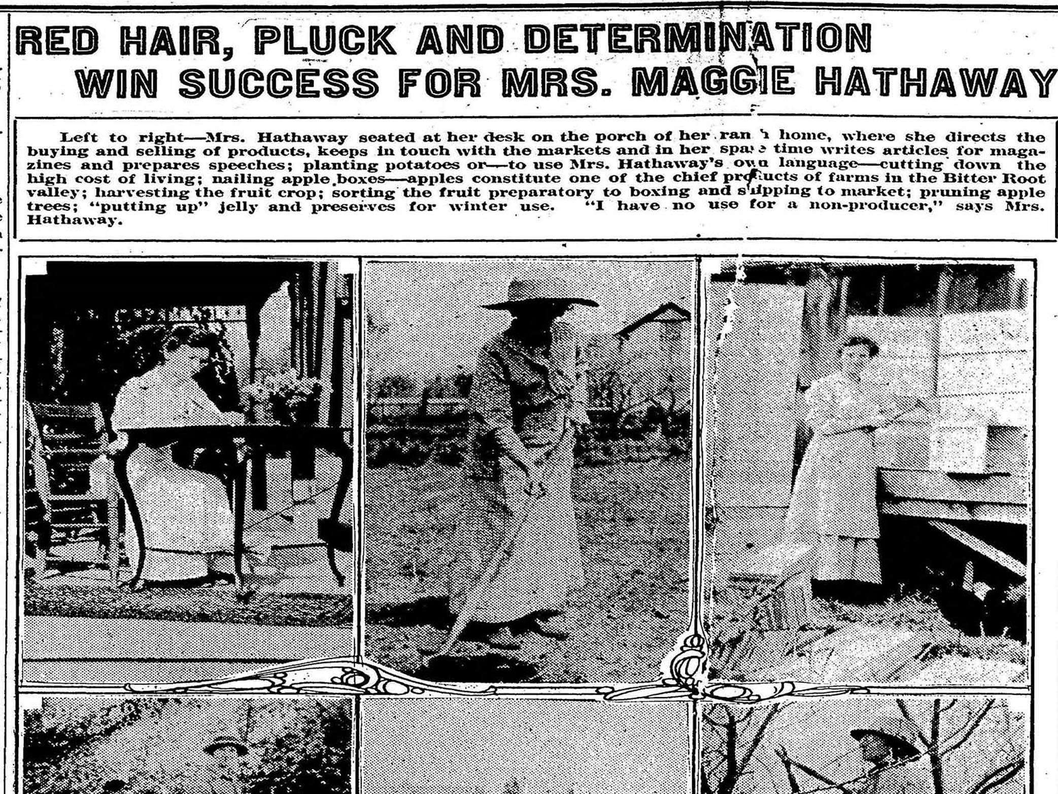 Butte WWI newspaper partial front page image.